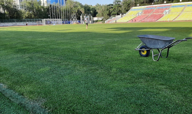 Газон стадиона «Спартак» начали готовить к матчам против Ирана и Афганистана. Фото