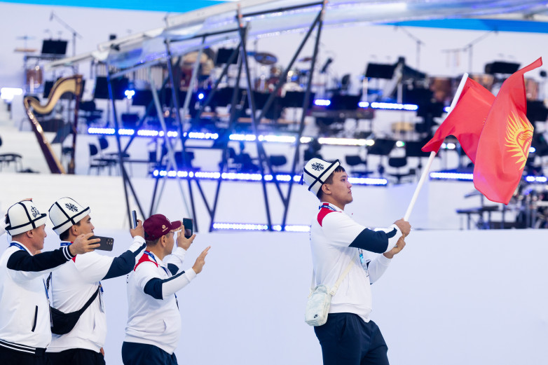 Спортсмены из Кыргызстана на церемонии открытия Всемирной Универсиады. ФОТО