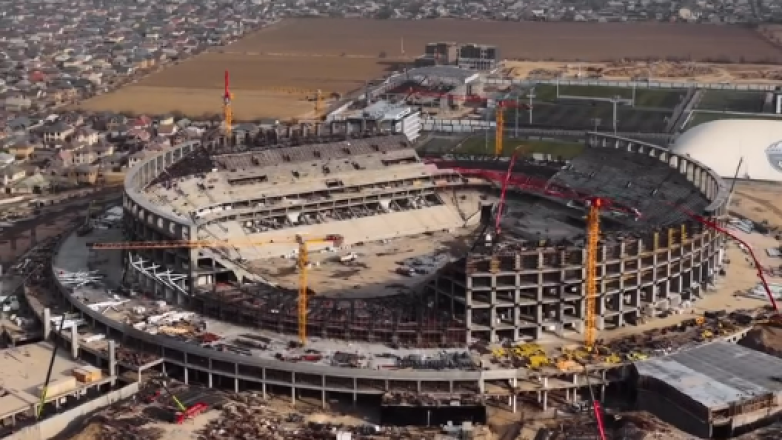 Как сейчас выглядит строящийся стадион «Бишкек Арена». ВИДЕО