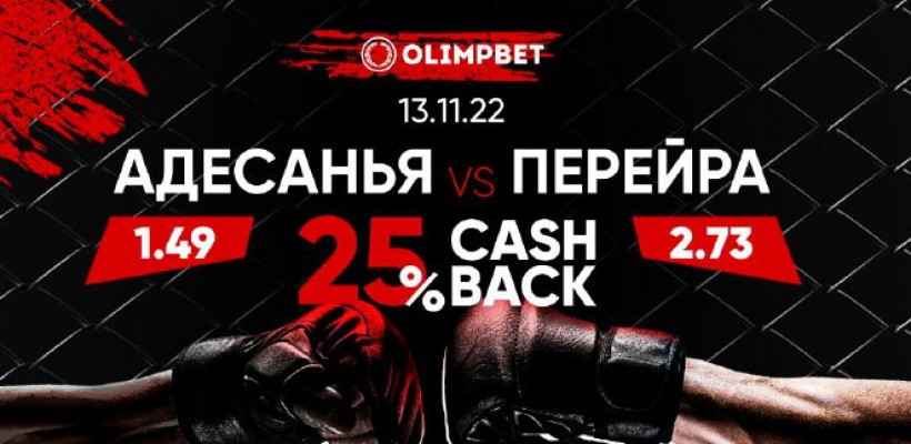 Olimpbet вернет 25%, если ставка на Адесанью не сыграет